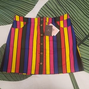 Lazy Oaf striped skirt NWT